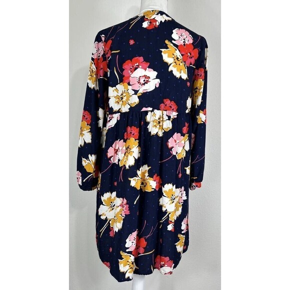 Old Navy Pullover Navy Multi Color Floral Print Swing Dress Size Medium (8/10) - Picture 6 of 13